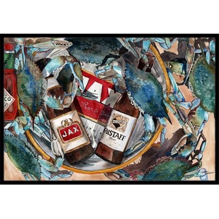 CAROLINES TREASURES Carolines Treasures 8919MAT New Orleans Beers And Crabs Indoor & Outdoor Mat; 18 x 27 in. 8919MAT